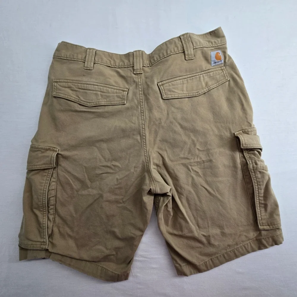 Carhartt Mens Rugged Flex Relaxed Fit Canvas Cargo Work Shorts Tan 36 BS3542-M